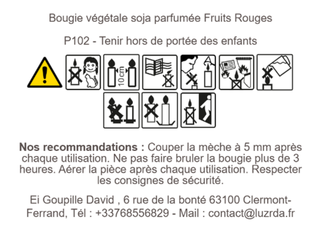 Bougie Déco - 80 grammes - "Fruits rouges"