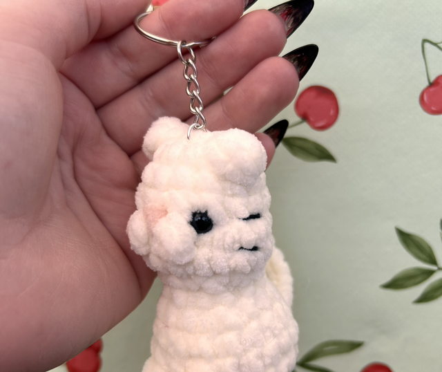 Porte-clés Chat Blanc