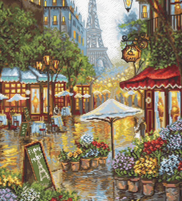Spring Flowers in Paris counted Cross Stitch Kit by Letistitch 