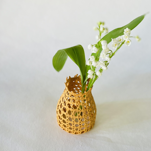 Bouteille dentelle ocre