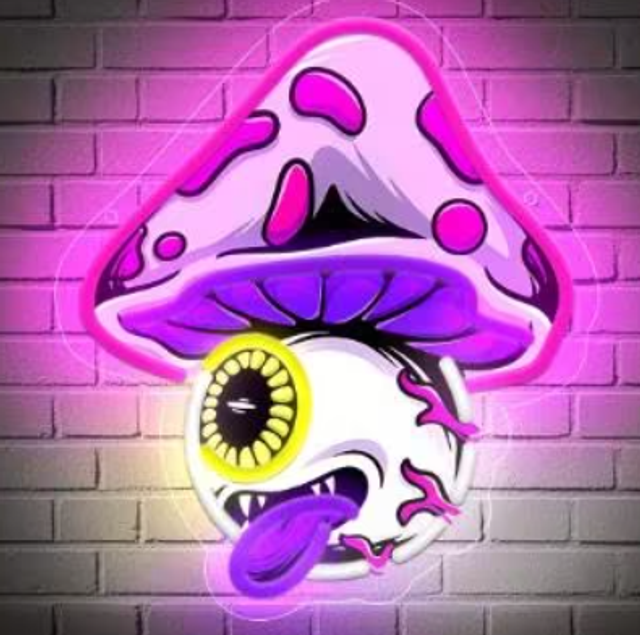 LED lamp neon stijl Giftige Paddestoel (34x30cm)