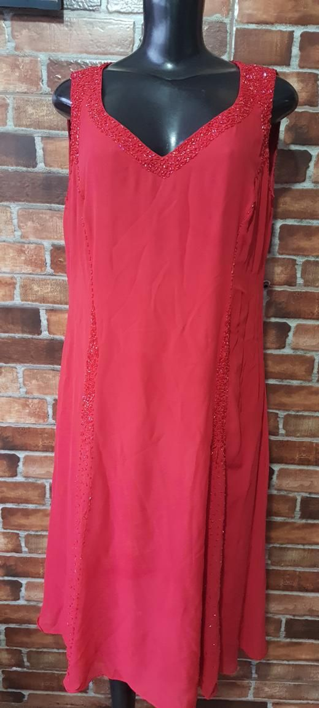 Vestido Vermelho Com Misanga, T/G