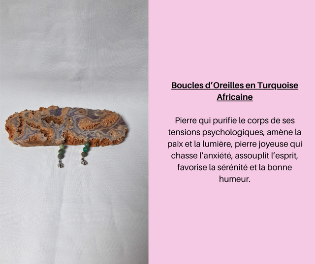 11- Boucles d'Oreilles en Turquoise Africaine