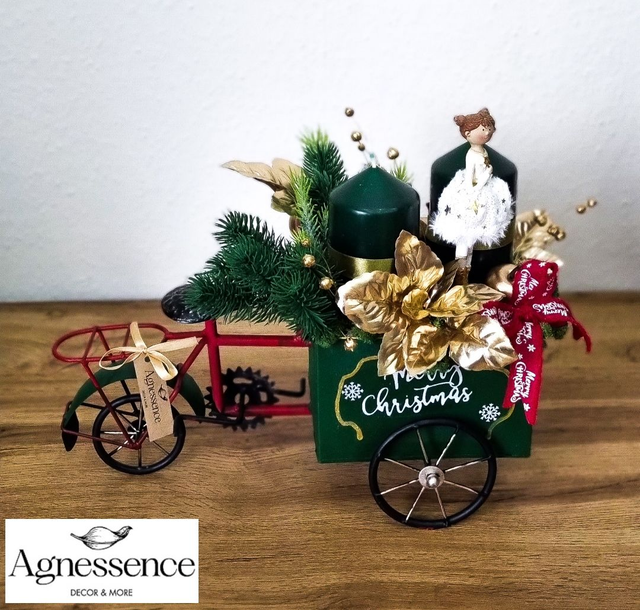 Triciklis klasszikus - ünnepi asztaldísz