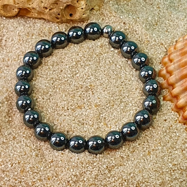 Bracelet en Perles d'Hématite Naturelle