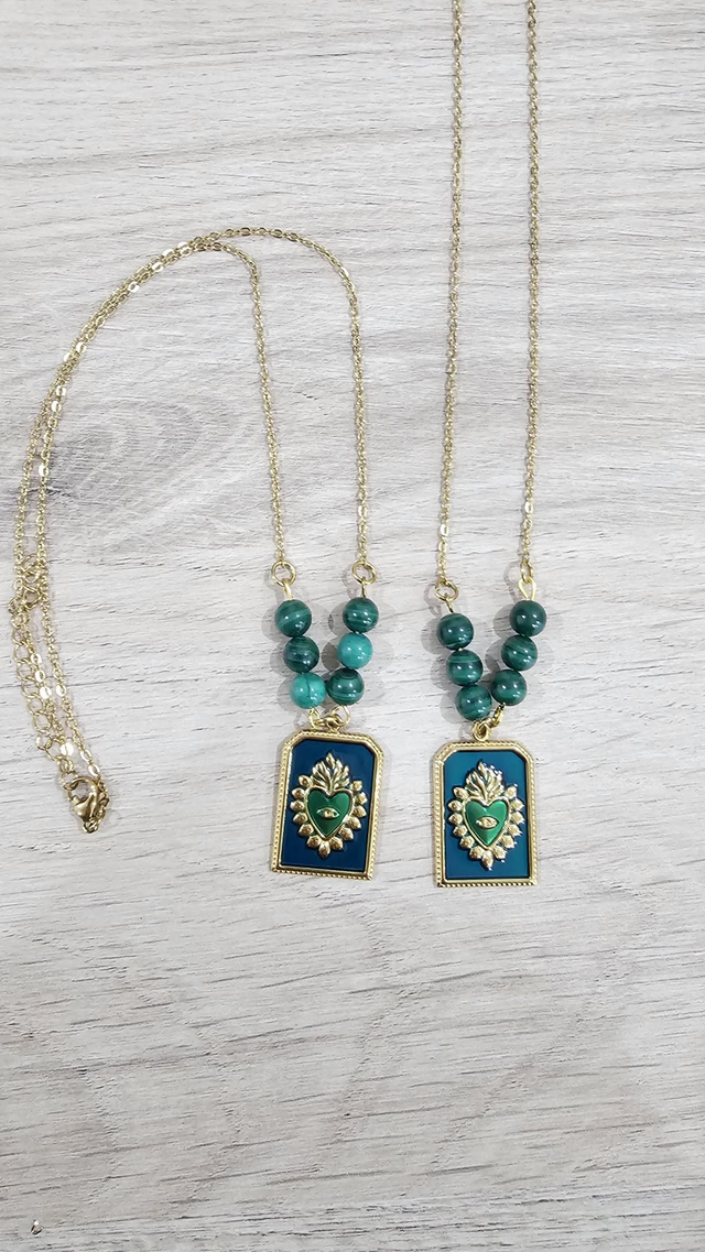 Collier « Métamorphose » – malachite