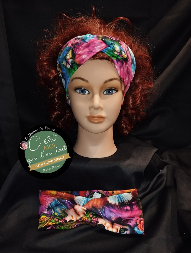Bandeau Cheveux Croisé Modèle Lion's multicolore 