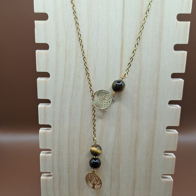 Collier arbre de vie Oeil de tigre