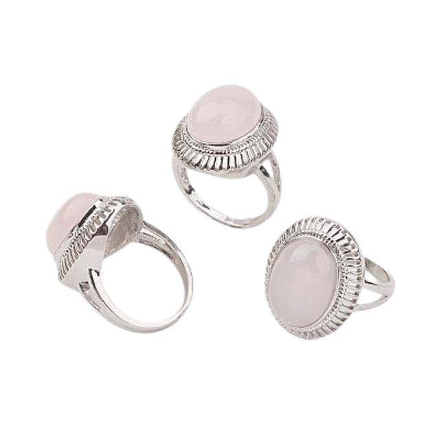 Ruusukvartsi Kivisormus