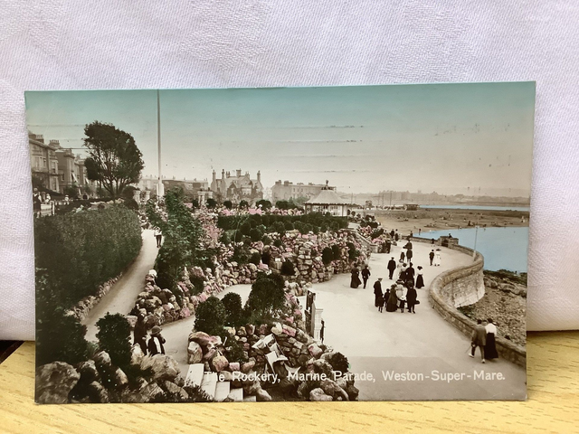 Weston-Super-Mare, The Rockery, Marine Parade, Posted 1916 H.C. Bromide Co. postcard Our Ref No. R707 £2.50