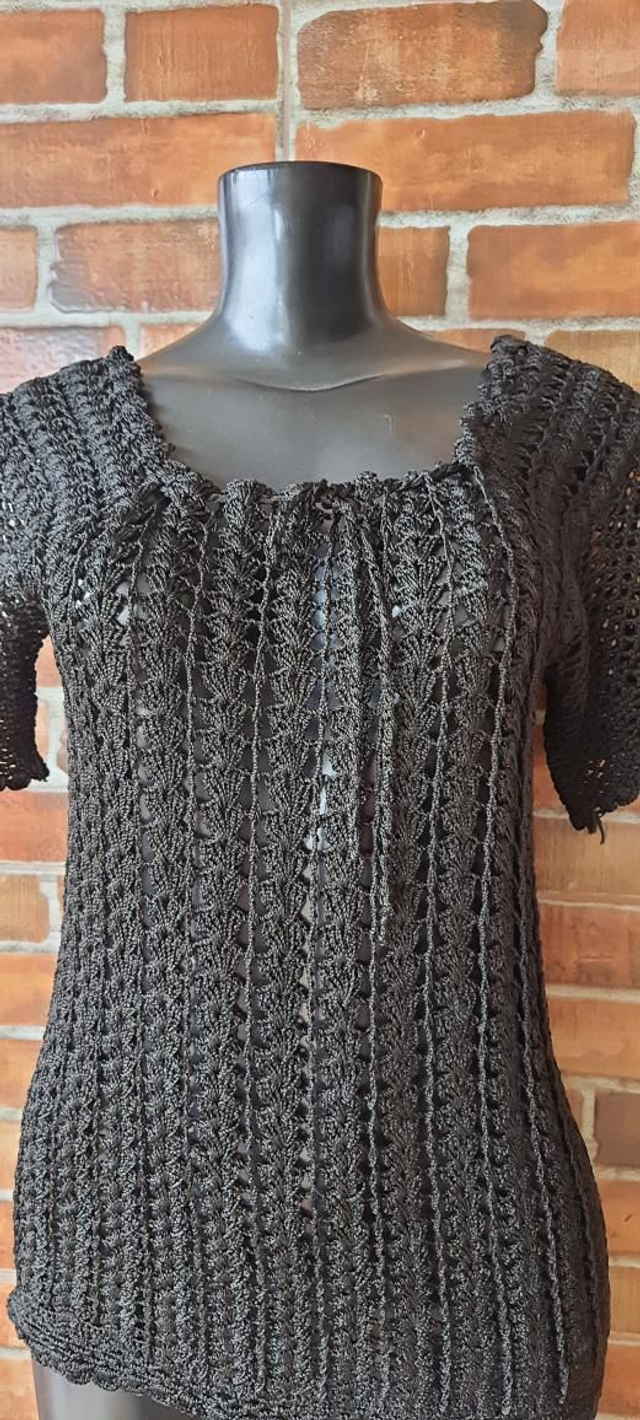 Blusa De Croche Preta T/40