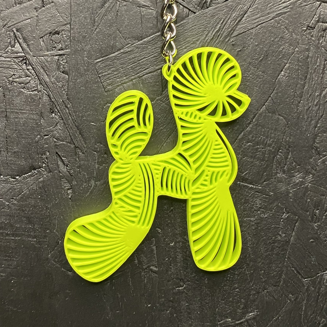 3D - Keychain Poodle Asian Lime