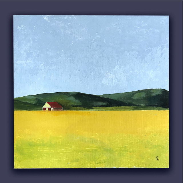 petit tableau les champs de blé 20X20