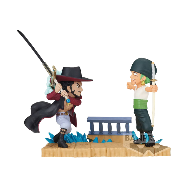 One Piece: Roronoa Zoro VS Dracule Mihawk Log Stories Figure