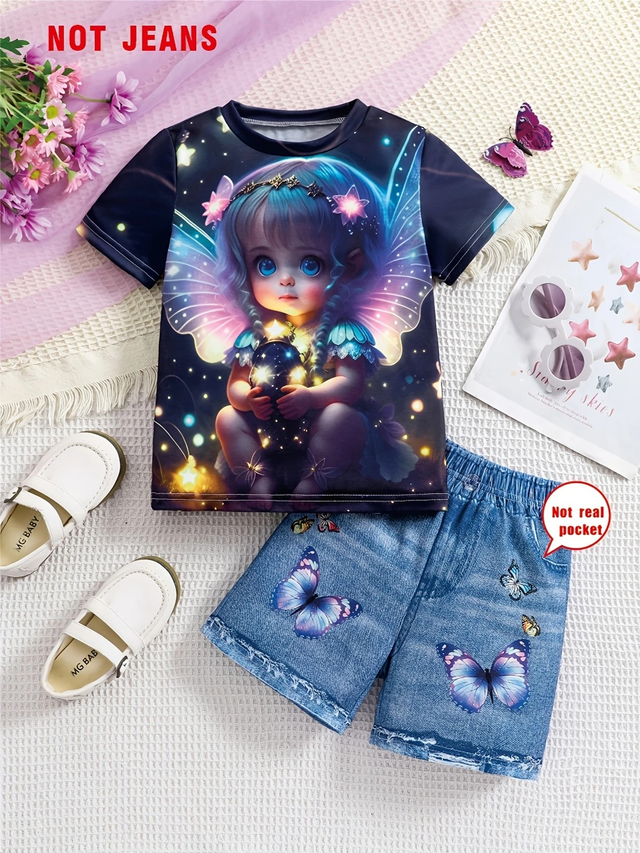 Girls' Fashion Casual Two-Piece Set