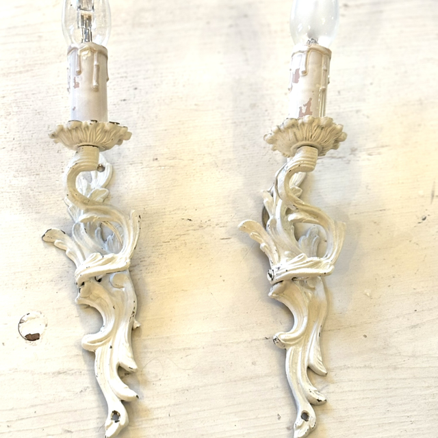 Weiße Wandleuchter Paar 