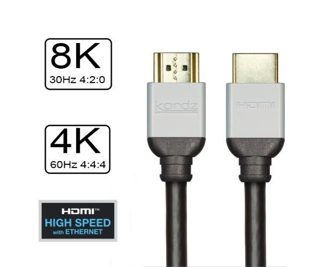 Kordz Pro3 Cable HDMI 2.0 4K-8K 1m Noir 