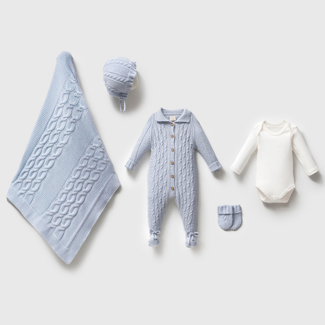 Bezauberndes 5-teiliges Newborn Set – Zartes Hellblau