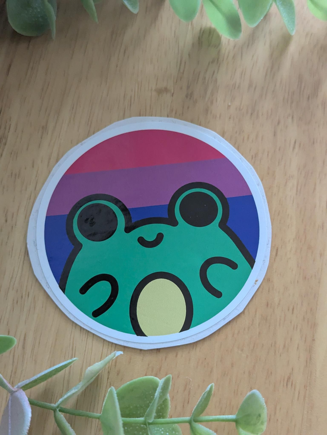 Bisexual pride frog sticker 