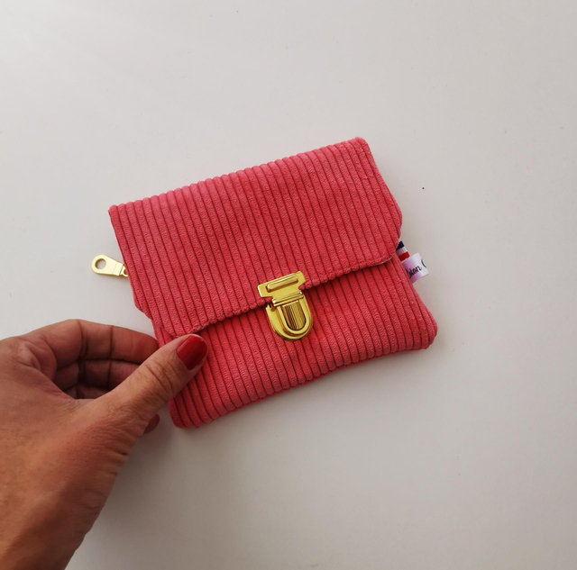 Portefeuille JIMMY velour corail 