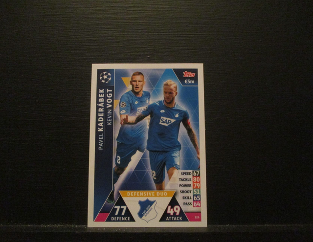 Pavel Kaderabek / Kevin Vogt - UEFA Champions League Match Attax 2018/19 Original Trading Card #126