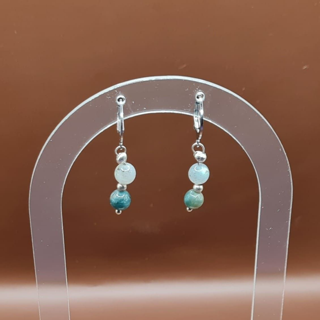 Boucles Apatite bleue - labradorite