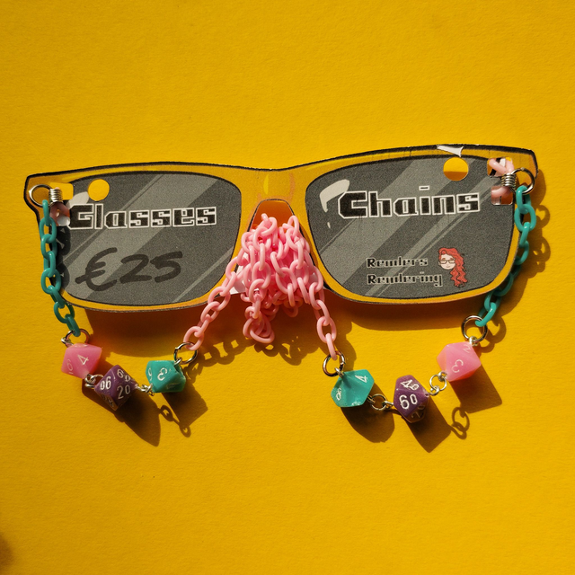 Pastel Blue Pink Purple - 3 Dice - Glasses Chain [GCH-3DIC-PBPPL]