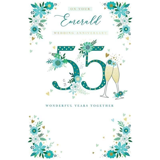 Anniversary Emerald Card 55 years Foil Finish