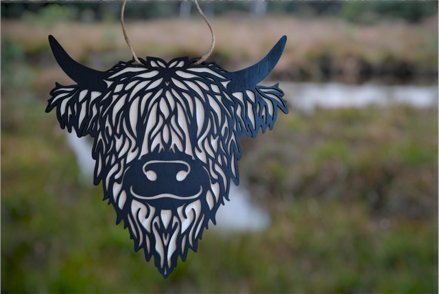 2D Hooglander zwart / hout