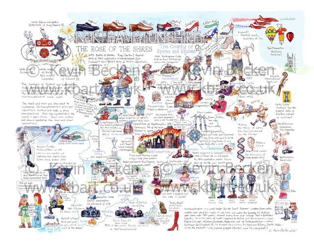 Spires and Squires cartoon map of Northampton