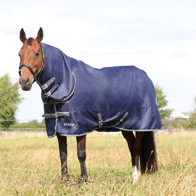 LOW STOCK!! Storm X Empra 100g Combi Turnout Rug - Navy