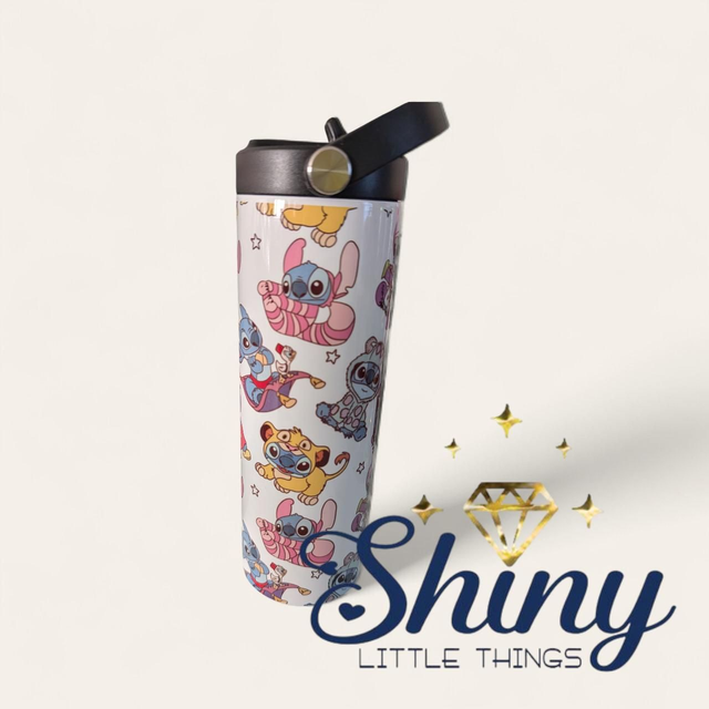 20oz Flip Top Water Bottle Stitch Design