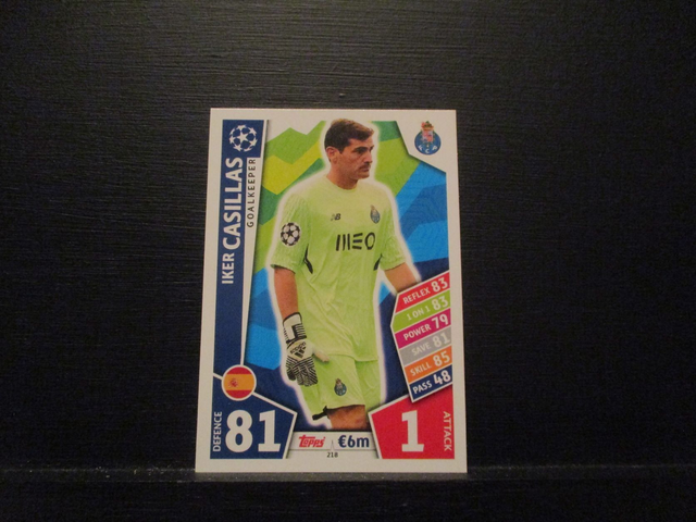 Iker Casillas - UEFA Champions League Match Attax 2017/18 Original Trading Card #218