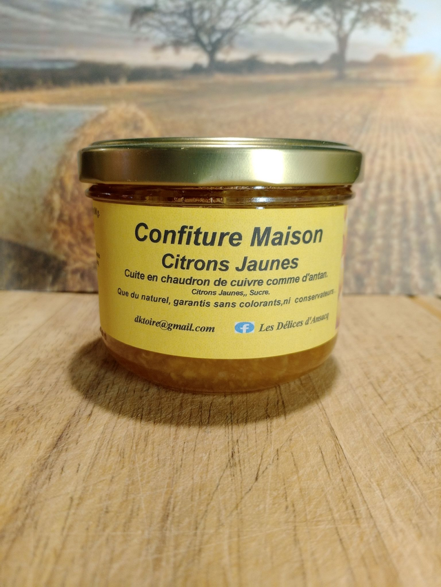 Confiture de Citron Cuite en chaudron de cuivre comme d'antan.