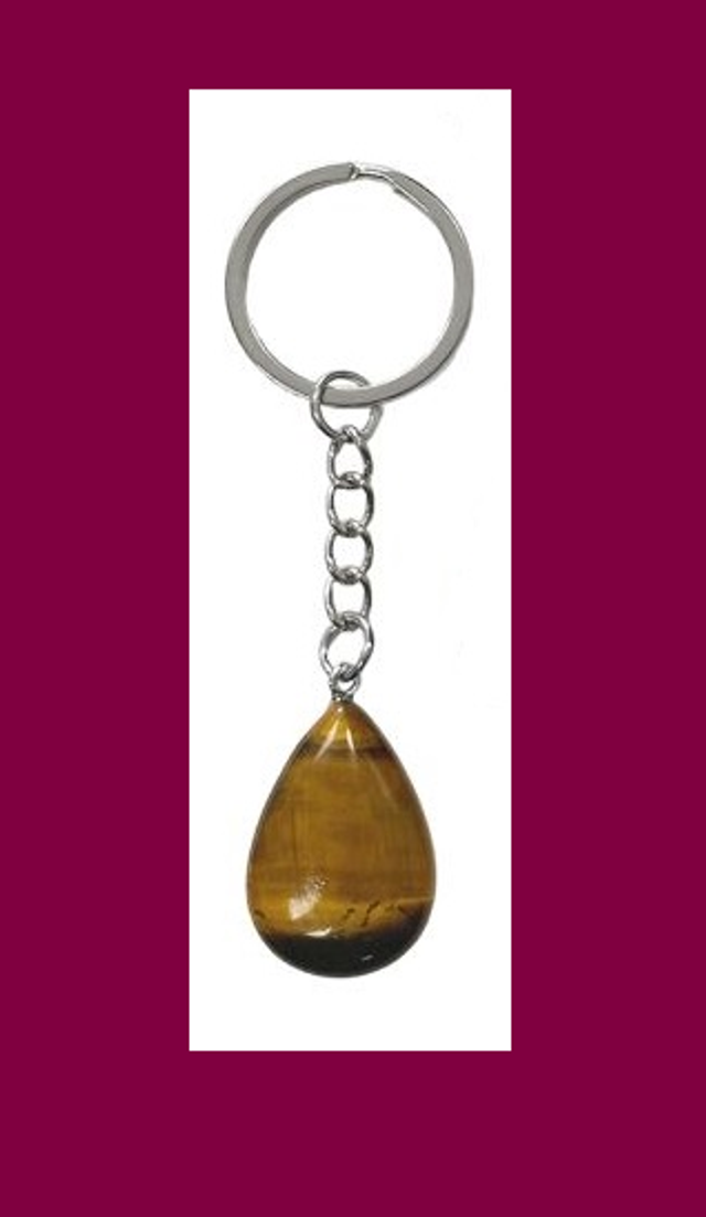 ♡ Porte Clés Goutte Oeil de Tigre ♡