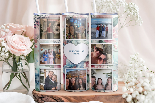 Personalised Floral Photograph Tumbler