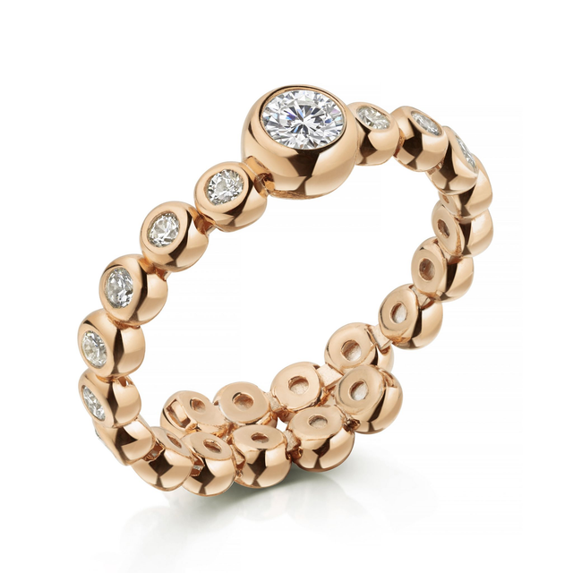 Eleganter Flex-Ring mit funkelnden Zirkonia - Ada rosèvergoldet