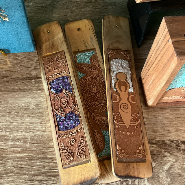 Porte encens cristaux 