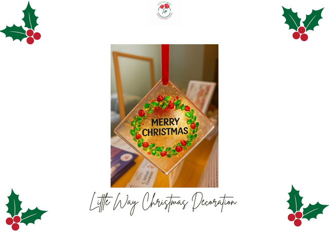 Glass Infused Merry Christmas Decoration