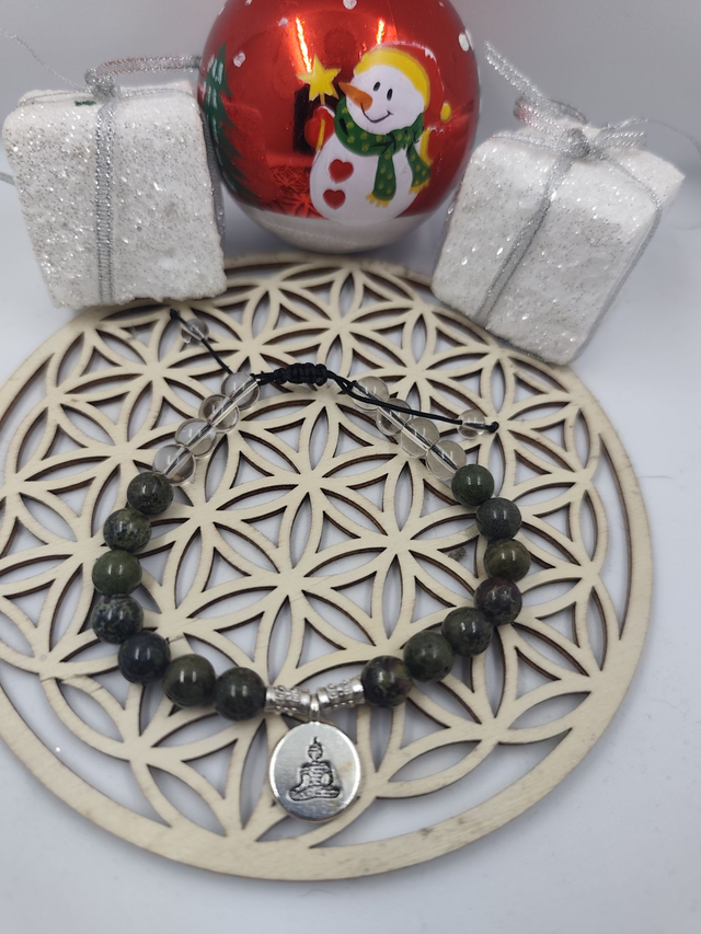 Bracelet Cristal de Roche &amp; Pierre de Sang de Dragon