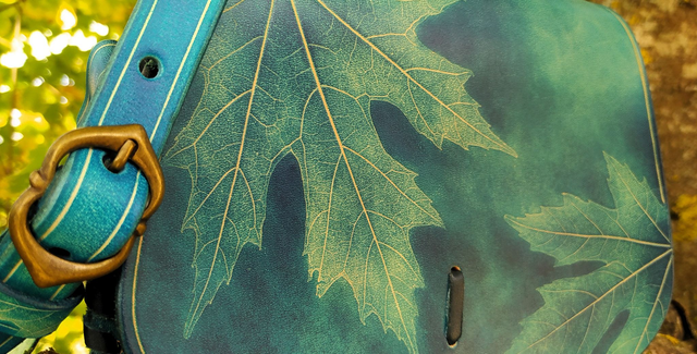 Sac- taille S- Feuille d'érable turquoise