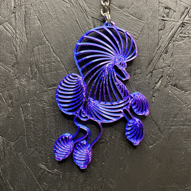 3D - Keychain Poodle Continental Neon City