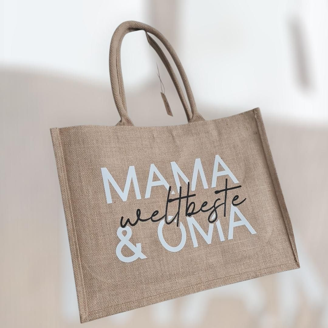 Jutetasche Weltbeste Mama & Oma