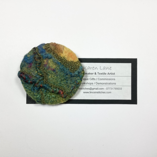 Wet Felted &amp; Embellished Brooch