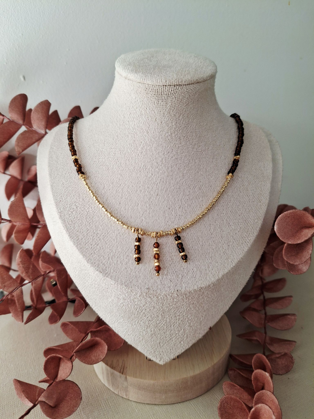 Collier Solaria - brun doré 