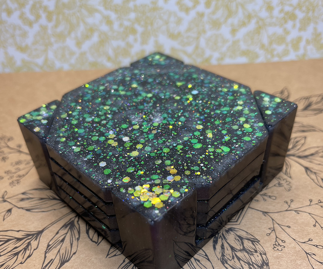 Lot de 4 sous verre avec boîte de rangement 