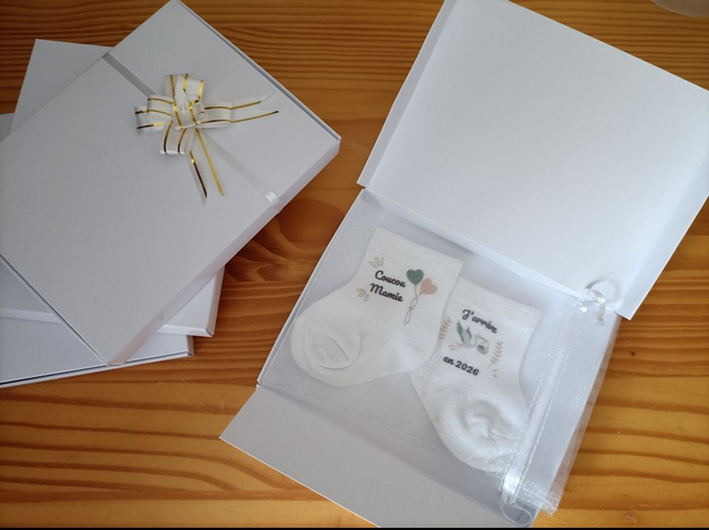 Chaussettes Naissance personnalisables - Motif Éléphant 🐘