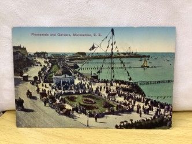 Promenade and Gardens, Morecombe, E.E. Lancashire, vintage unbranded vintage postcard. Our Ref No. R451 £2.50