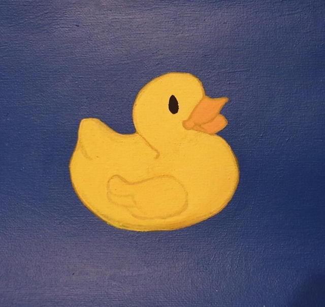 Cute Yellow Duck Original Art Print 