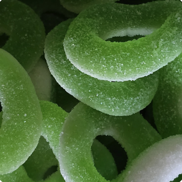 (013) Anneaux pomme sucrés - 100 g halal 